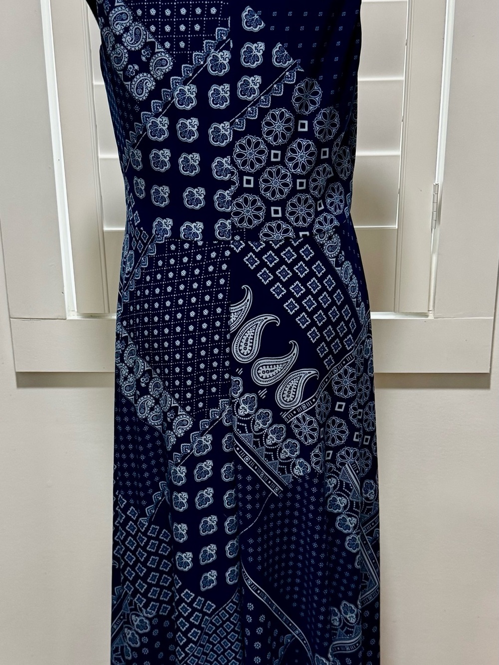 Lauren Ralph Lauren Bandana Patchwork Maxi Dress Blue Size 8 - Picture 8 of 8